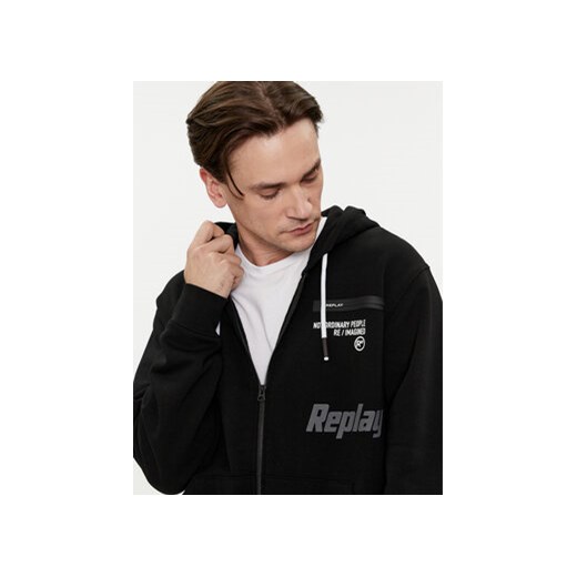 Replay Bluza M6706.000.21842 Czarny Regular Fit Replay S MODIVO