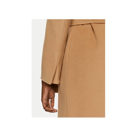 MAX&Co. Płaszcz wełniany Longrun 2428016034200 Beżowy Regular Fit 42 MODIVO