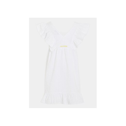 Tommy Hilfiger Sukienka letnia Gingham KG0KG07930 M Biały Relaxed Fit Tommy Hilfiger 7Y MODIVO