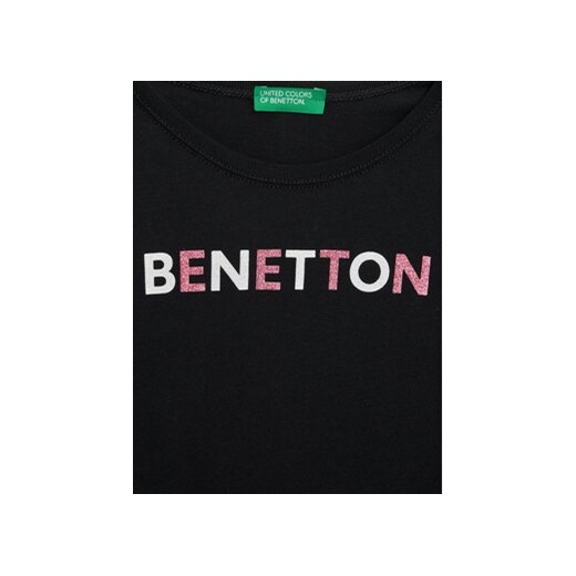 United Colors Of Benetton T-Shirt 3I1XC10D1 Czarny Regular Fit United Colors Of Benetton 122 MODIVO