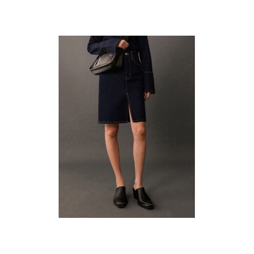 Mango Spódnica jeansowa Olivia 77055657 Granatowy Regular Fit Mango XXL MODIVO