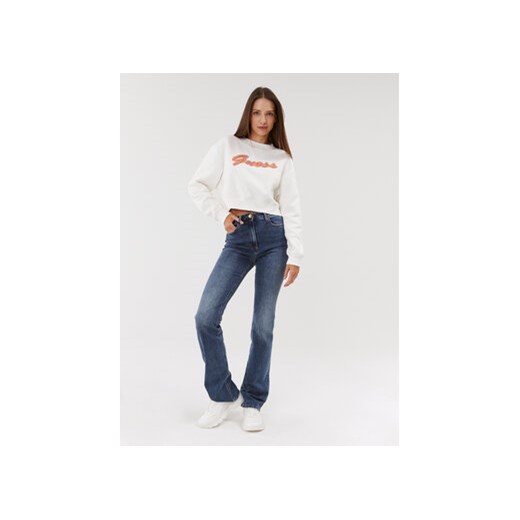 Guess Bluza Velvet Logo W3BQ13 KB681 Biały Regular Fit Guess XL MODIVO