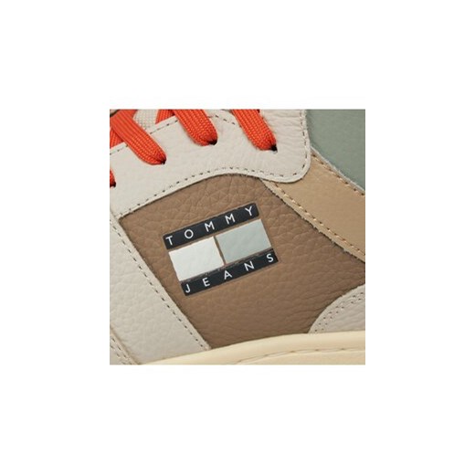 Tommy Jeans Sneakersy Tjm Basket Mid Leather EM0EM01258 Beżowy Tommy Jeans 40 MODIVO