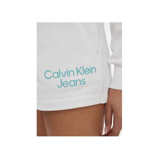 Calvin Klein Jeans Szorty sportowe Stacked Institutional J20J223136 Biały L MODIVO