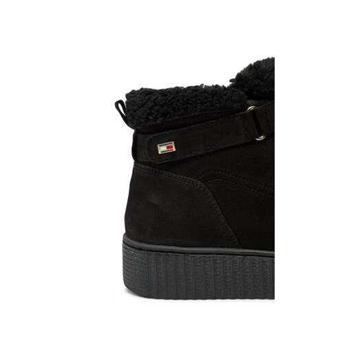Tommy Hilfiger Sneakersy Faux Fur Nubuck Low Lace-Up FW0FW08172 Czarny Tommy Hilfiger 37 MODIVO