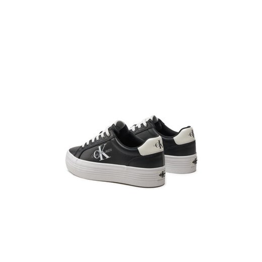 Calvin Klein Jeans Sneakersy Vulc Flatform Laceup Lth YW0YW01474 Czarny 39 MODIVO