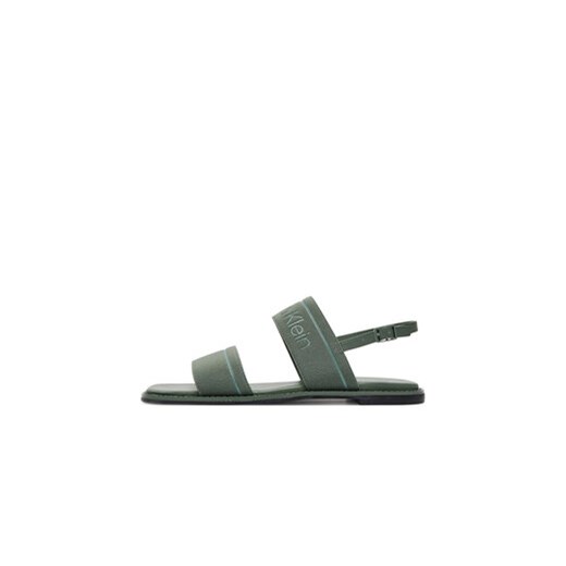 Calvin Klein Sandały Flat Sandal He HW0HW01990 Zielony Calvin Klein 38 MODIVO