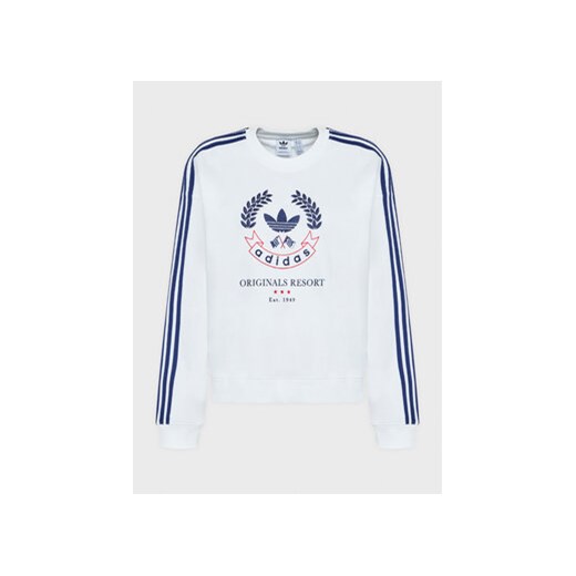 adidas Bluza Graphic HL6558 Biały Loose Fit 30 MODIVO