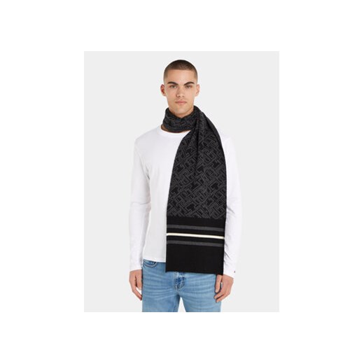 Tommy Hilfiger Szalik Monogram Aop Scarf AM0AM12110 Czarny Tommy Hilfiger uniwersalny MODIVO