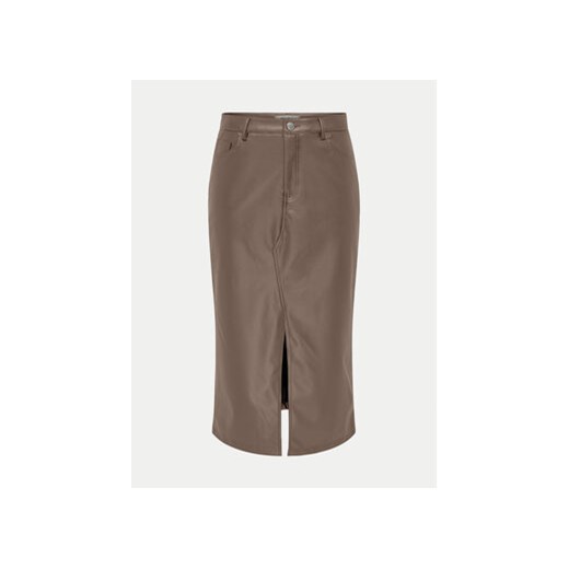ONLY Spódnica z imitacji skóry Kiri 15324778 Brązowy Regular Fit M MODIVO