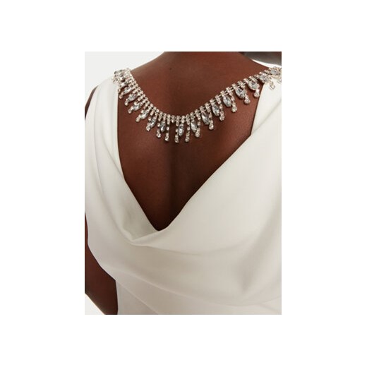 Rinascimento Sukienka wieczorowa CFC0119999003 Biały Slim Fit Rinascimento L MODIVO