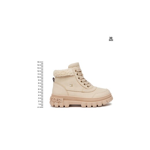 Tommy Hilfiger Trapery Lace-Up Bootie T1A5-33597-1628 S Beżowy Tommy Hilfiger 31 MODIVO