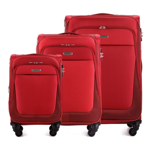 56-3-48X-3 Komplet walizek na kółkach wittchen czerwony na kółkach