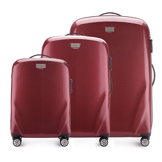 56-3-57X-35 Komplet walizek na kółkach wittchen czerwony na kółkach