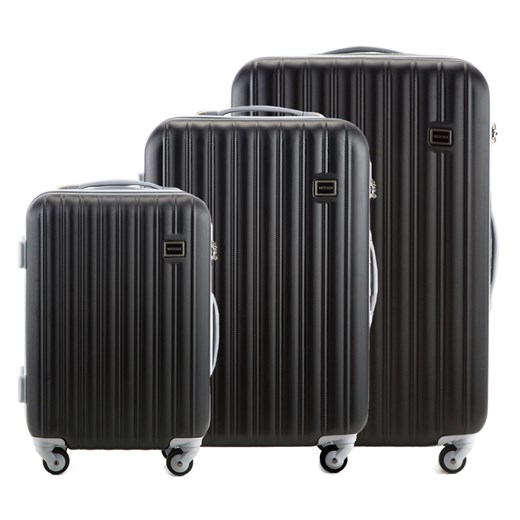 56-3-64X-10 Komplet walizek na kółkach wittchen czarny na kółkach
