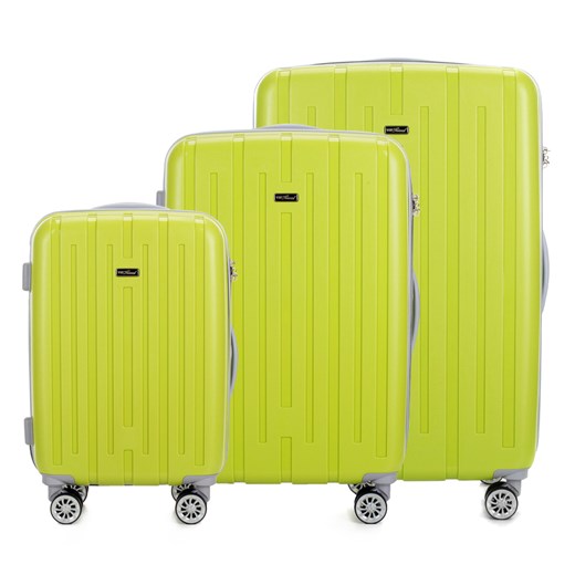 V25-10-81X-70 Komplet walizek na kółkach wittchen zielony na kółkach