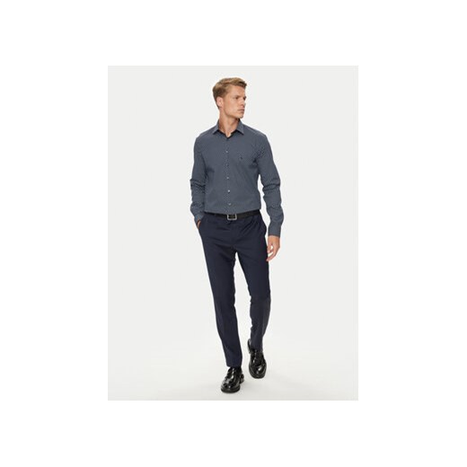 Calvin Klein Koszula Poplin 2Tones Print Slim K10K113545 Granatowy Slim Fit Calvin Klein 37 MODIVO