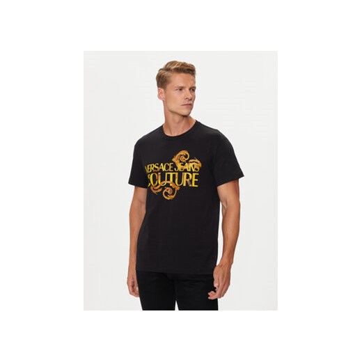Versace Jeans Couture T-Shirt 76GAHG00 Czarny Regular Fit M MODIVO