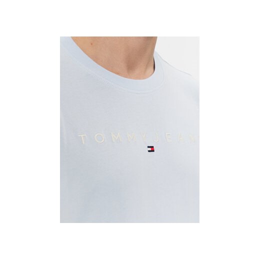 Tommy Jeans T-Shirt Linear Logo DM0DM17993 Błękitny Regular Fit Tommy Jeans XS MODIVO