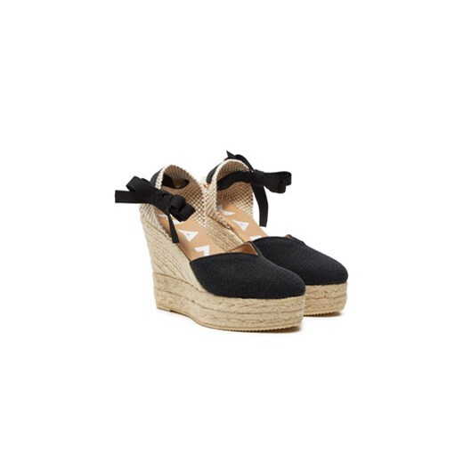 Manebi Espadryle La Havana Heart-Shaped Wedge Espadrilles O 7.9 WH Czarny Manebi 37 MODIVO