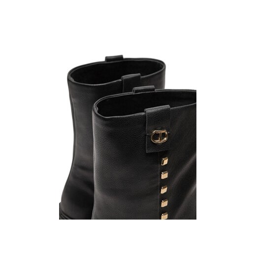 TWINSET Botki Biker 242TCP074 Czarny Twinset 36 MODIVO