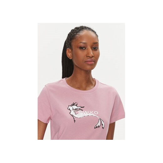Pinko T-Shirt 100355 A1OC Różowy Regular Fit Pinko XS MODIVO