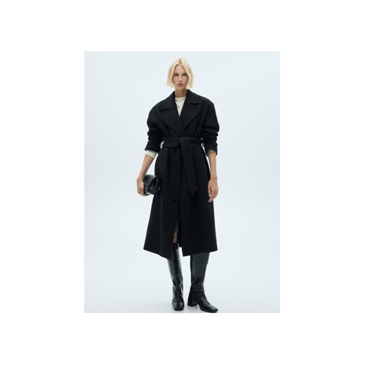 Mango Płaszcz wełniany Traviata 77057706 Czarny Regular Fit Mango S MODIVO