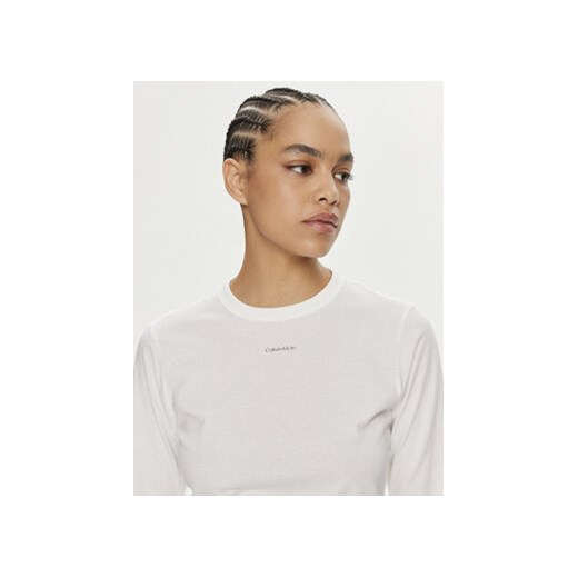 Calvin Klein Bluzka Nano Logo K20K207572 Biały Regular Fit Calvin Klein XXS MODIVO