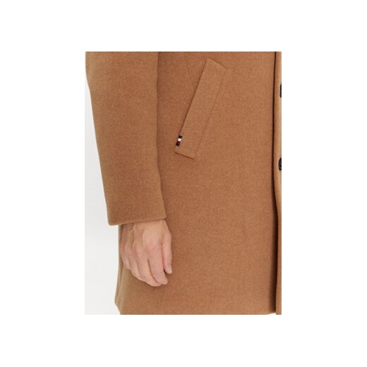 Tommy Hilfiger Płaszcz wełniany MW0MW32963 Brązowy Regular Fit Tommy Hilfiger XXL MODIVO
