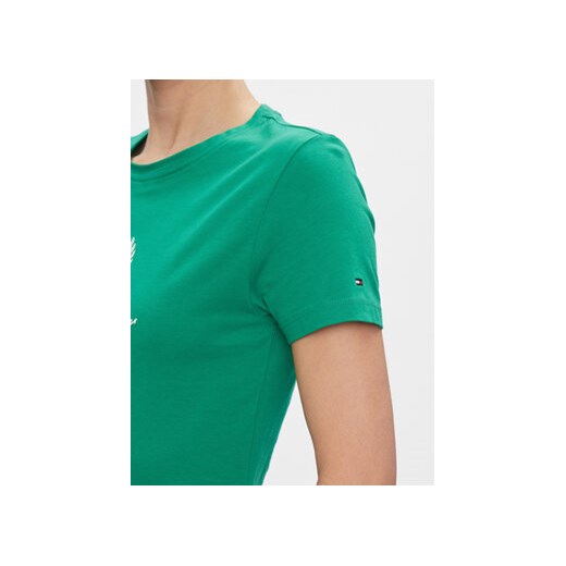 Tommy Hilfiger T-Shirt Flag Script WW0WW41761 Zielony Slim Fit Tommy Hilfiger XS MODIVO