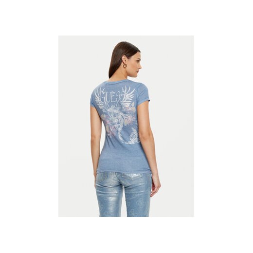 Guess T-Shirt W5RI28 KBYH0 Niebieski Regular Fit Guess L MODIVO