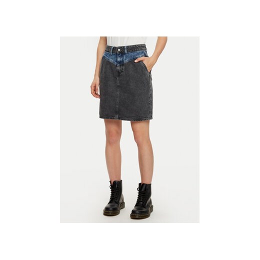 Mustang Spódnica jeansowa 1016010 Szary Regular Fit ze sklepu MODIVO w kategorii Spódnice - zdjęcie 176848772