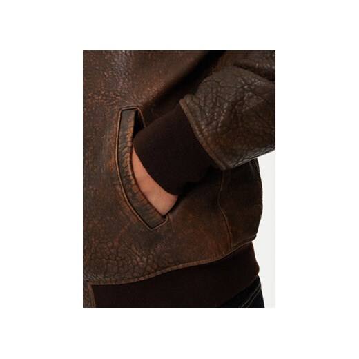 SCHOTT N.Y.C. Kurtka skórzana LCBOMBARDIER Brązowy Regular Fit Schott N.y.c. L MODIVO