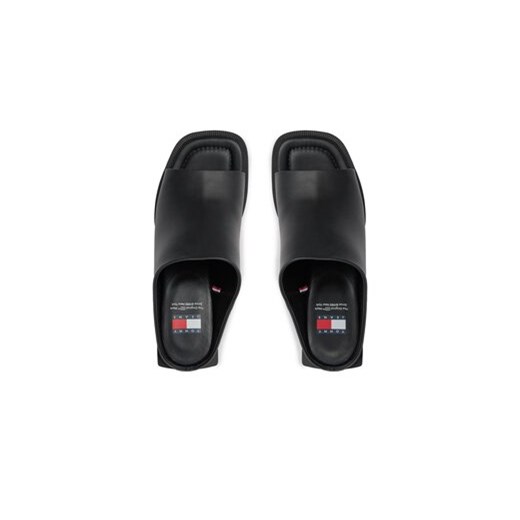 Tommy Jeans Klapki Tjw Leather Mid Heel EN0EN02382 Czarny Tommy Jeans 39 MODIVO