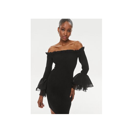 ROTATE Sukienka koktajlowa Chiffon 112112100 Czarny Regular Fit Rotate 38 MODIVO