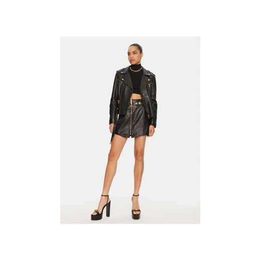 Just Cavalli Kurtka skórzana 77PAVP08 Czarny Loose Fit Just Cavalli 46 MODIVO