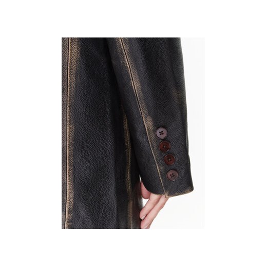 Remain Marynarka Washed Leather Boxy RM2043 Brązowy Regular Fit Remain 34 MODIVO
