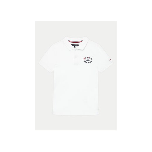 Tommy Hilfiger Polo Monotype KB0KB09084 Biały Regular Fit ze sklepu MODIVO w kategorii T-shirty chłopięce - zdjęcie 176891090