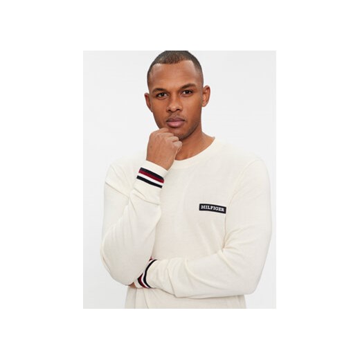 Tommy Hilfiger Sweter Global Stripe Crew Nk MW0MW33502 Écru Regular Fit Tommy Hilfiger S MODIVO