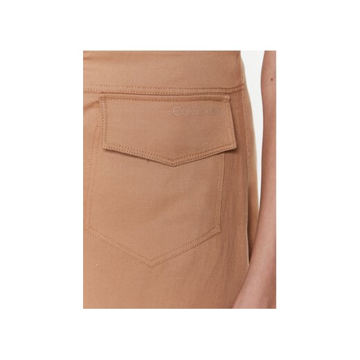 Calvin Klein Spódnica trapezowa Drapy Tencel K20K205631 Brązowy Straight Fit Calvin Klein 36 MODIVO