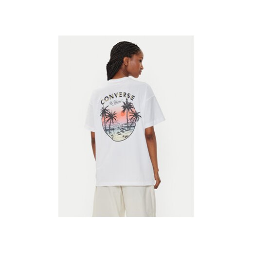 Converse T-Shirt W Beach Scenentee 10026378-A01 Biały Regular Fit Converse XS MODIVO