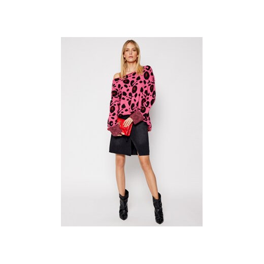 One Teaspoon Sweter Lepopard 23611 Różowy Regular Fit One Teaspoon XS MODIVO