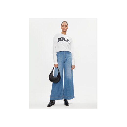 Replay Bluza W3104.000.23591 Biały Regular Fit Replay M MODIVO