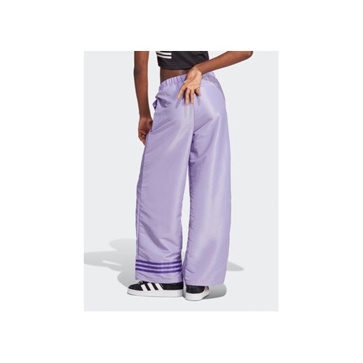 adidas Spodnie dresowe Wide Leg Tracksuit Bottoms IC5443 Fioletowy M MODIVO