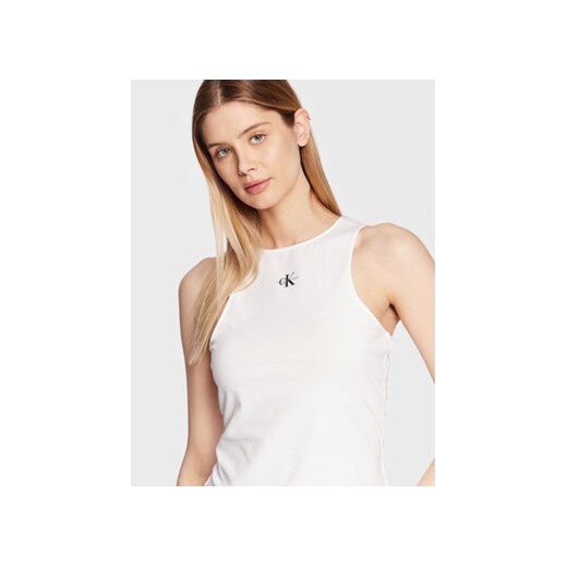 Calvin Klein Jeans Top J20J220765 Biały Regular Fit XS MODIVO
