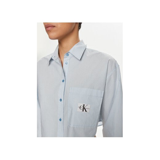 Calvin Klein Jeans Koszula J20J222614 Niebieski Cropped Fit L MODIVO