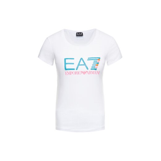 EA7 Emporio Armani T-Shirt 3HTT31 TJ12Z 1100 Biały Slim Fit M MODIVO