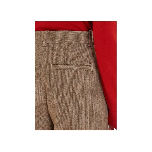 Tommy Hilfiger Spodnie materiałowe Herringbone WW0WW42959 Brązowy Straight Fit Tommy Hilfiger 40 MODIVO