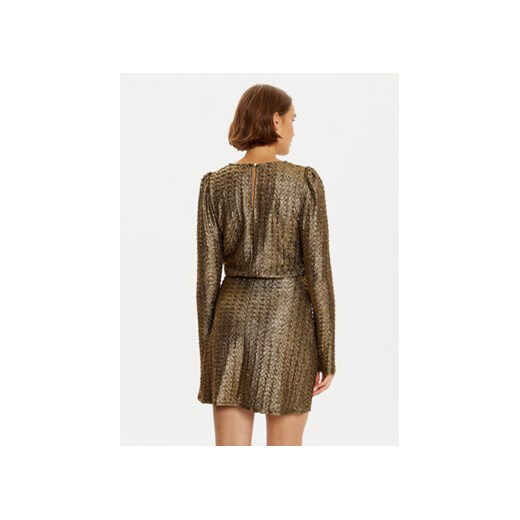 Lola Casademunt by Maite Sukienka koktajlowa MF2416006 Złoty Regular Fit Lola Casademunt By Maite S MODIVO