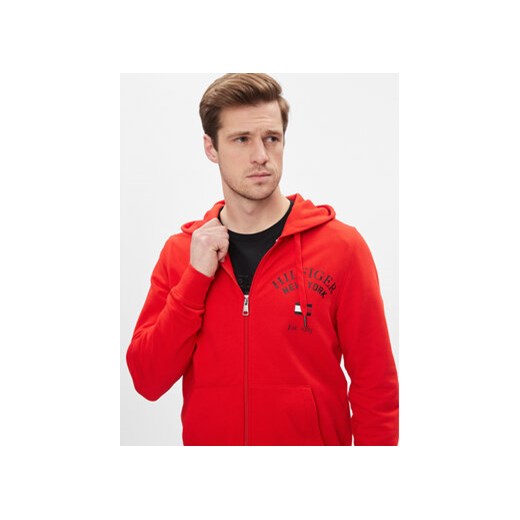 Tommy Hilfiger Bluza Wcc Arched Varsity Zip Thru MW0MW33644 Czerwony Regular Fit Tommy Hilfiger S MODIVO